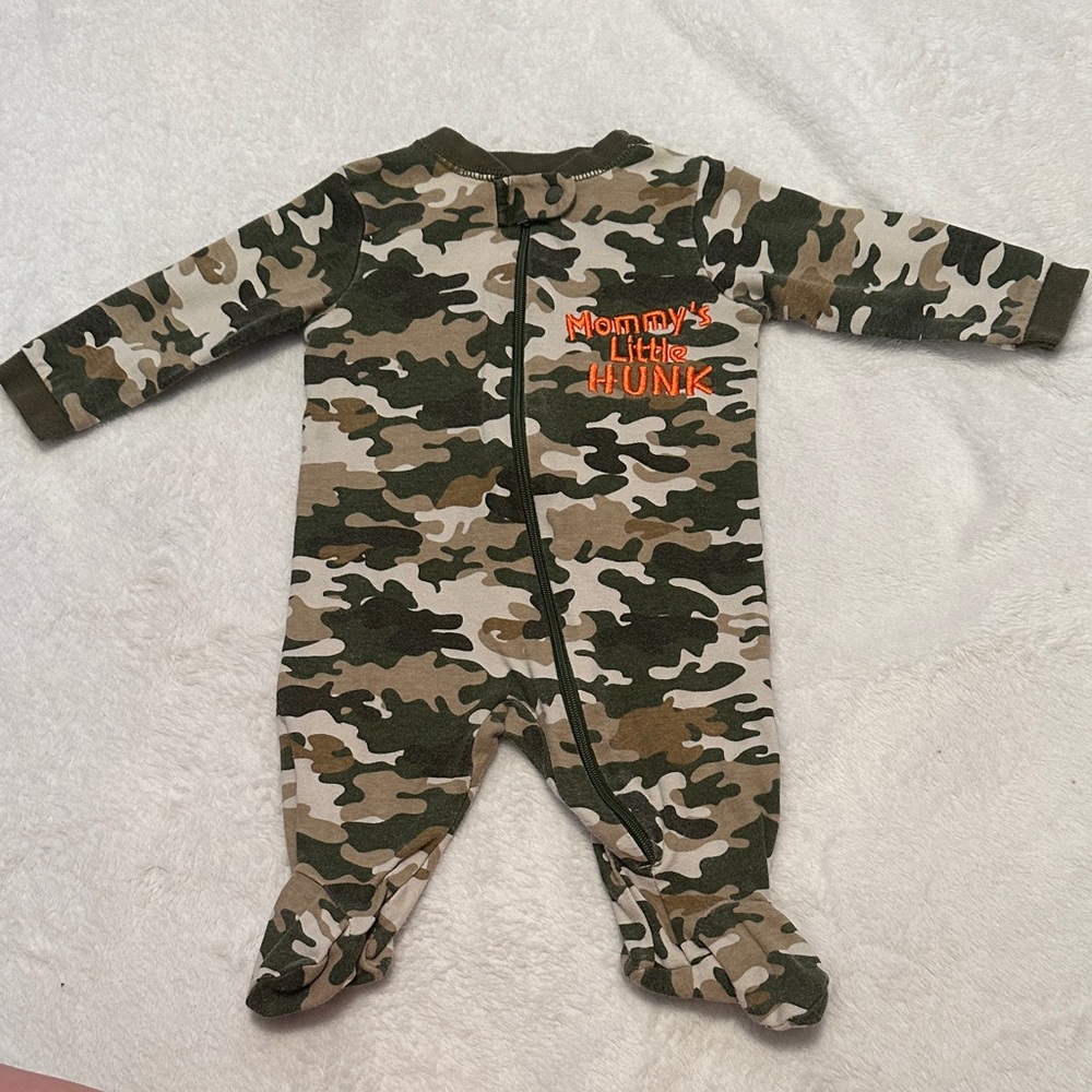 Garanimals Camouflage Footie with Orange Embroidery
